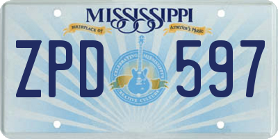 MS license plate ZPD597