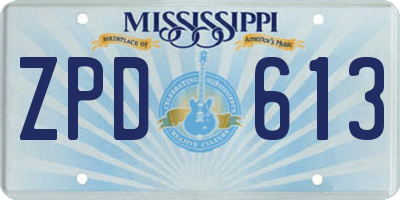 MS license plate ZPD613