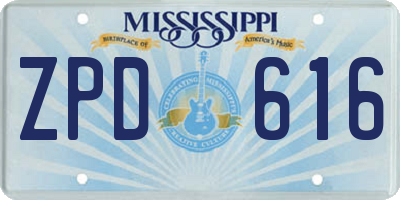 MS license plate ZPD616