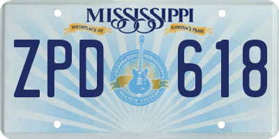 MS license plate ZPD618