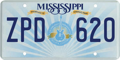 MS license plate ZPD620