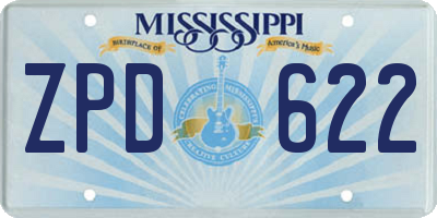 MS license plate ZPD622