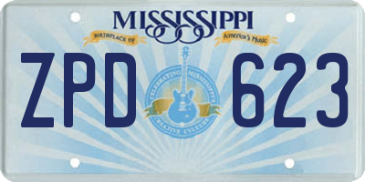 MS license plate ZPD623
