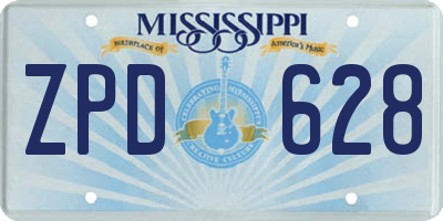 MS license plate ZPD628