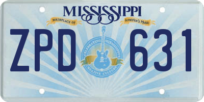 MS license plate ZPD631