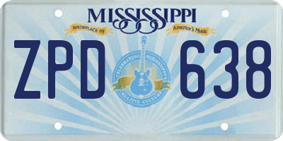 MS license plate ZPD638