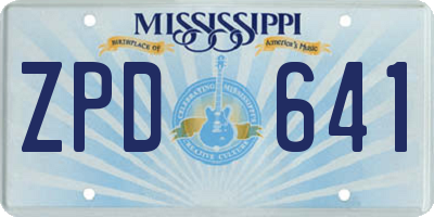 MS license plate ZPD641