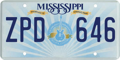 MS license plate ZPD646