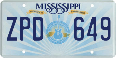 MS license plate ZPD649