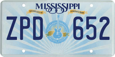 MS license plate ZPD652