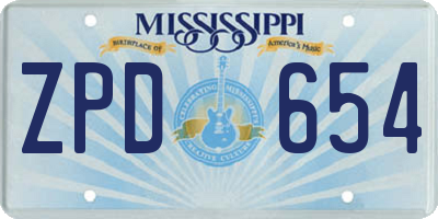 MS license plate ZPD654