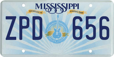 MS license plate ZPD656