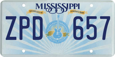 MS license plate ZPD657