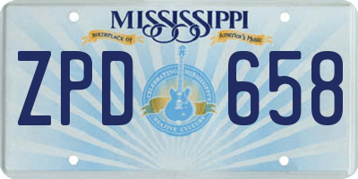 MS license plate ZPD658