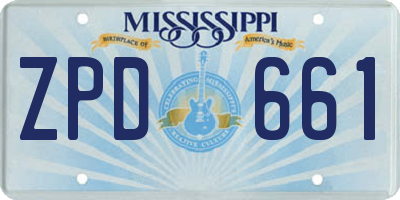 MS license plate ZPD661