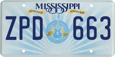 MS license plate ZPD663