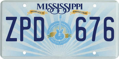 MS license plate ZPD676