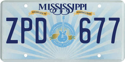 MS license plate ZPD677