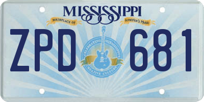 MS license plate ZPD681