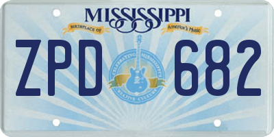 MS license plate ZPD682