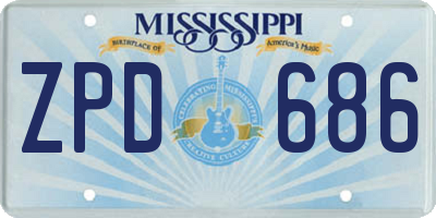 MS license plate ZPD686