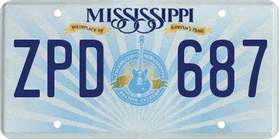 MS license plate ZPD687