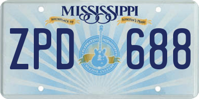 MS license plate ZPD688