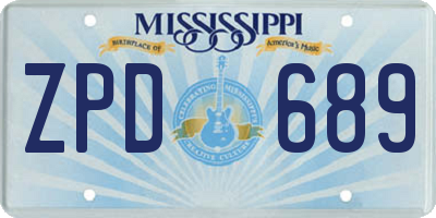 MS license plate ZPD689