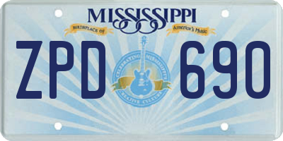 MS license plate ZPD690