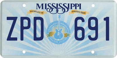 MS license plate ZPD691