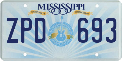 MS license plate ZPD693