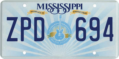 MS license plate ZPD694