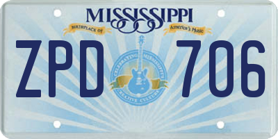 MS license plate ZPD706