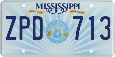 MS license plate ZPD713