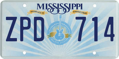 MS license plate ZPD714