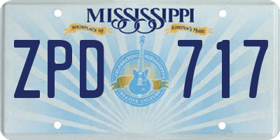 MS license plate ZPD717