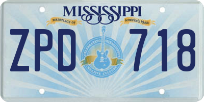 MS license plate ZPD718