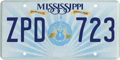 MS license plate ZPD723