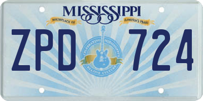 MS license plate ZPD724