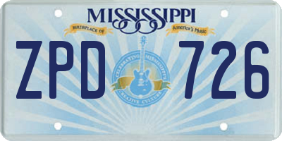 MS license plate ZPD726
