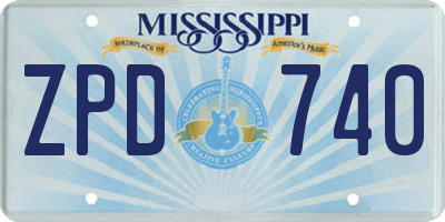 MS license plate ZPD740