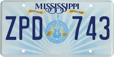 MS license plate ZPD743