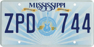 MS license plate ZPD744