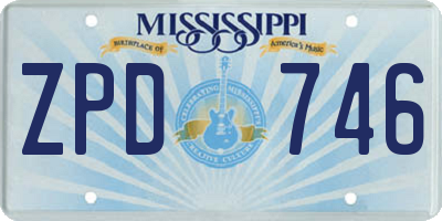 MS license plate ZPD746