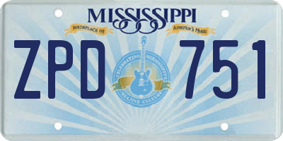 MS license plate ZPD751