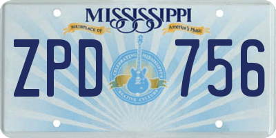MS license plate ZPD756