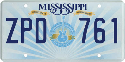 MS license plate ZPD761