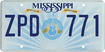 MS license plate ZPD771