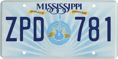 MS license plate ZPD781