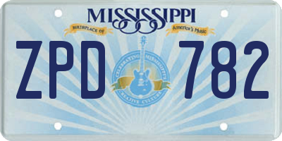 MS license plate ZPD782